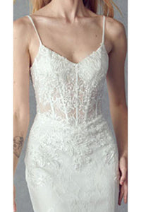 Juliet 250 Embellished Lace Strappy Back Corset Bone Wedding Gown