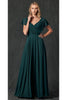 Flutter Sleeve Bridesmaid Dress - EMERALD GREEN / XS