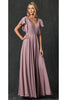 Flutter Sleeve Bridesmaid Dress - MAUVE / XS