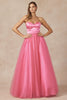 Juliet 265 Sweetheart Strapless Long Pageant Formal Gown - HOT PINK / XS - Dress