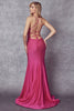 juliet 276 Strappy Back Embellished Fitted Prom Long Dress
