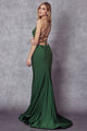 juliet 276 Strappy Back Embellished Fitted Prom Long Dress