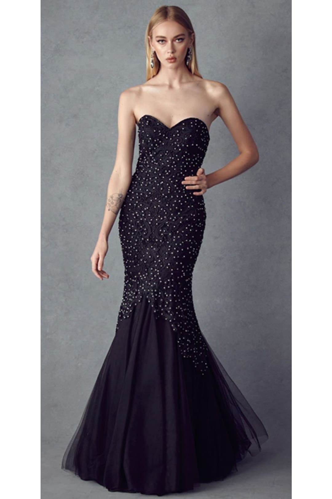 Special Occasion Mermaid Dress - BLACK / XS