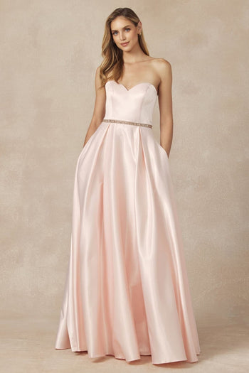 Juliet 688 Strapless Corset A-line Evening Pageant Dress With Pockets