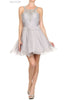 Classy Short Prom Dress - Silver / XS
