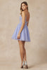 Juliet 863 Lace Applique Corset Bone Short Homecoming Mesh Dress