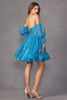 Juliet 895 Detachable Bell Sleeves Homecoming Short Glitter Dress