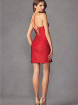 Juliet 896 Ruched Cowl Neck Fitted Spaghetti Straps Party Dress