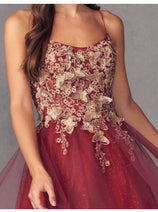 Juliet 902 3D Butterfly Applique Spaghetti Straps Cocktail Dress