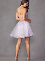 Juliet 902 3D Butterfly Applique Spaghetti Straps Cocktail Dress