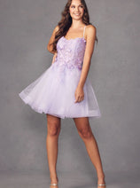 Juliet 902 3D Butterfly Applique Spaghetti Straps Cocktail Dress