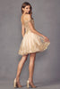 Juliet 903 Cold Shoulder Glitter Homecoming Short A-line Corset Dress