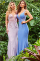 JVN by Jovani JVN06505 Sexy Sheer Floral Bodice Prom Evening Dress