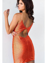 JVN by Jovani JVN22578 Sexy V-neck Embellished Short Bodycon Dress