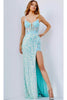 JVN by Jovani JVN24299 Beaded Sheer Bustier Inspired Bodice Prom Evening Gown