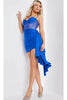JVN by Jovani JVN36668 Sweetheart Sheer Corset Mini Ruched Dress