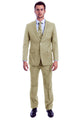 Traje de verano para hombre de lino con corte moderno y dos botones en beige claro
