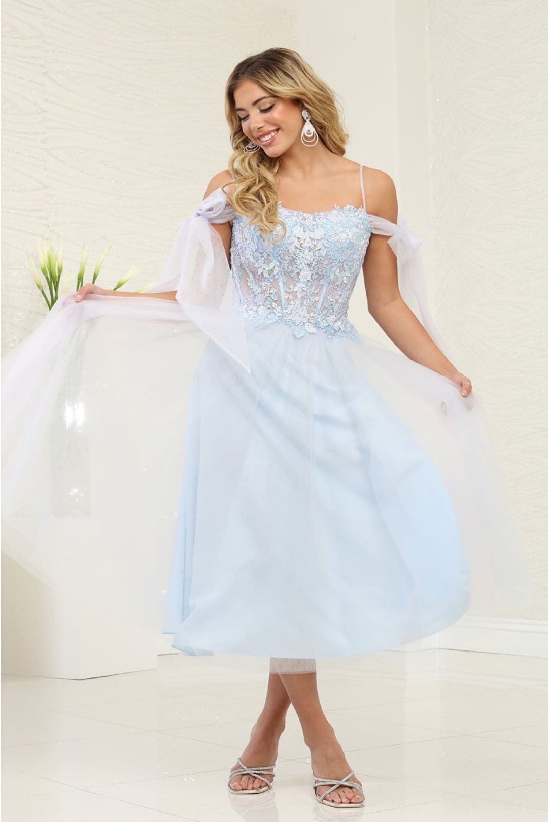 Kentucky Derby Back Zipper Tea-Length Hem Dress By May Queen MQ2089 - Dress