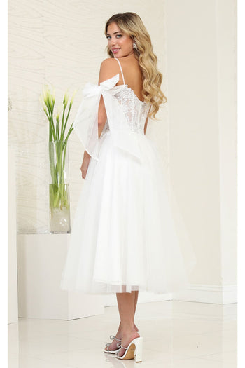 Kentucky Derby Back Zipper Tea-Length Hem Dress By May Queen MQ2089 - Dress