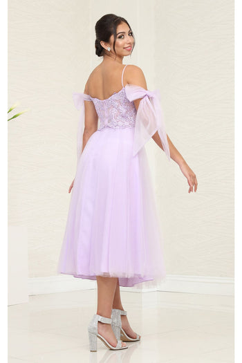 Kentucky Derby Back Zipper Tea-Length Hem Dress By May Queen MQ2089 - Dress