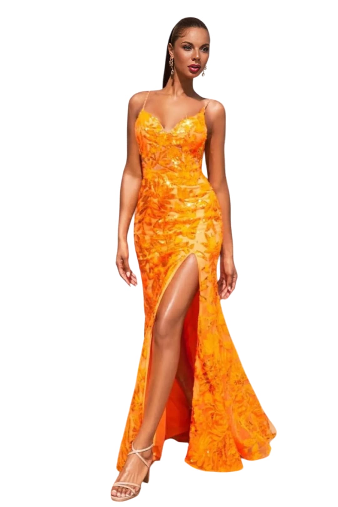 Kentucky Derby Dress 2025 Orange Race Outfit Gown - Orange / 2 - Dress