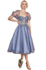 Kentucky Derby Dress 2025 Smoky Blue Race Outfit Gown - Smoky Blue / XS - Dress