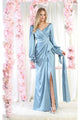 Kentucky Derby Dress Race Outfit in Dusty Blue by May Queen MQ1974 - Dusty Blue / 4 - Dress