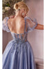 Kentucky Derby Dress Race Outfit in Smoky Blue by Ladivine CD0187 - Prom