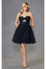 Kentucky Derby Strapless Tiered Short Dress in Black By Juliet JT921H - Black / 2 - Dress