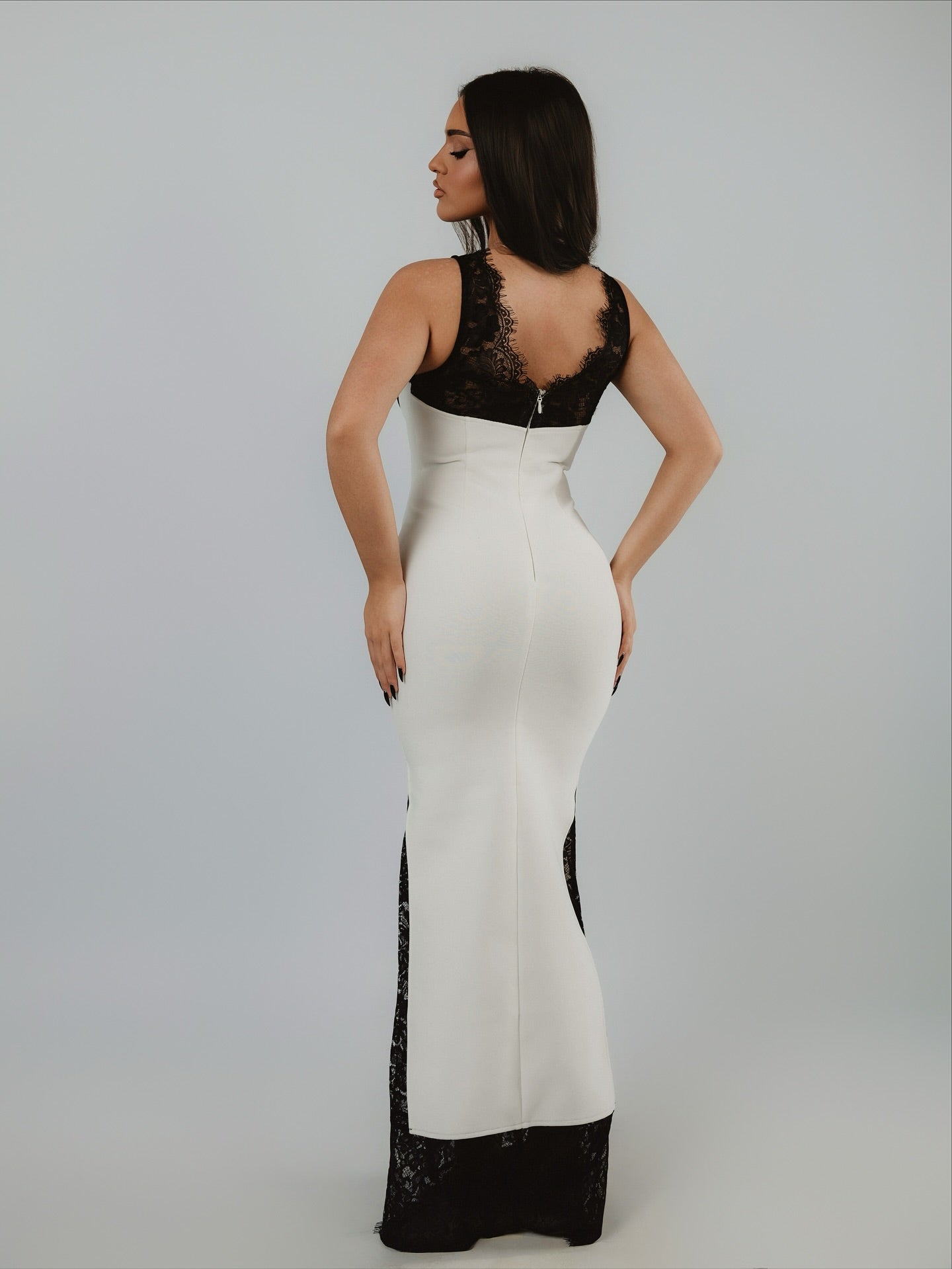 Bella Barnett White Evening Dress
