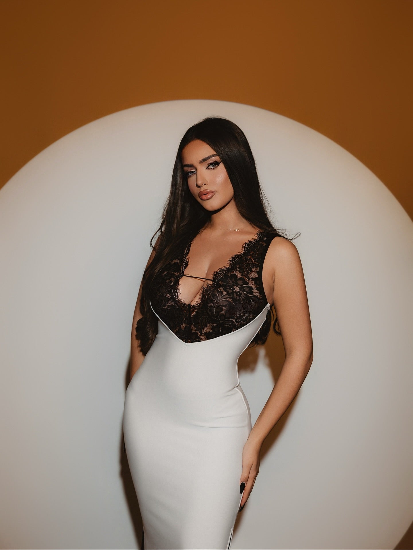Bella Barnett White Evening Dress