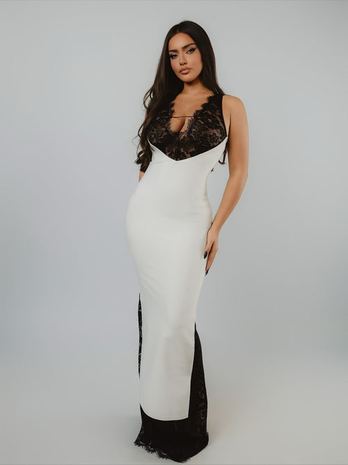 Bella Barnett White Evening Dress