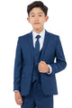 Boys Suit Perry Ellis Vested Boy's Wedding Suit in Indigo Blue