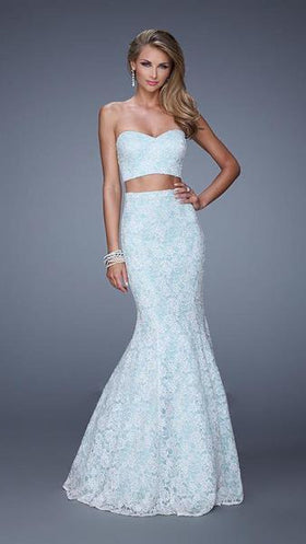 La Femme 21096 Two Piece Lace Mermaid Prom Dress