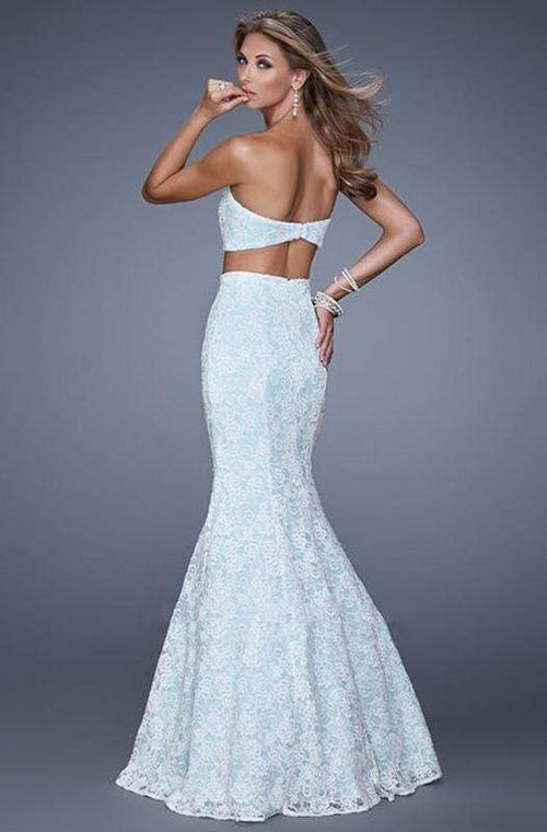 La Femme 21096 Two Piece Lace Mermaid Prom Dress