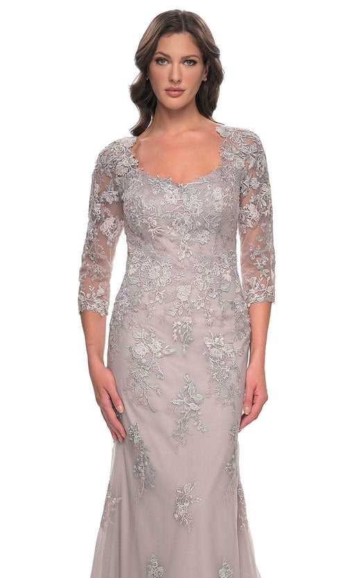 La Femme 30200 Tulle Embroidered Lace Applique Scoop Neck Evening Gown