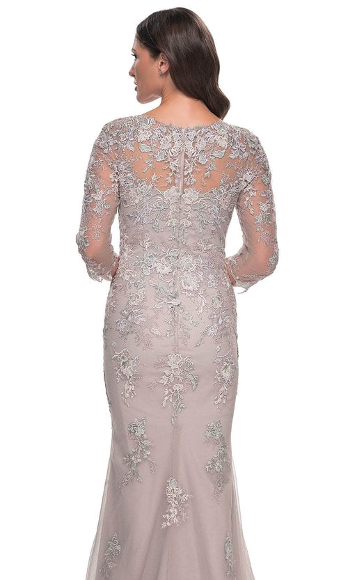 La Femme 30200 Tulle Embroidered Lace Applique Scoop Neck Evening Gown