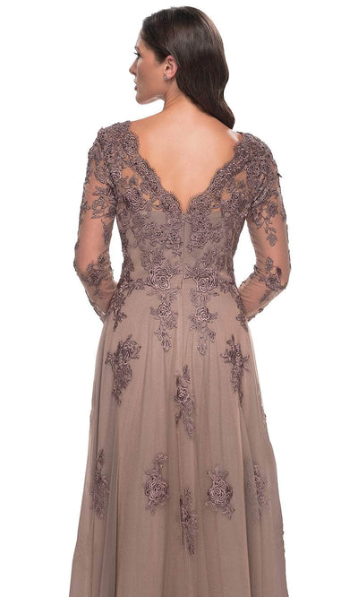 La Femme 30795 Long Sleeve Tulle Evening Dress