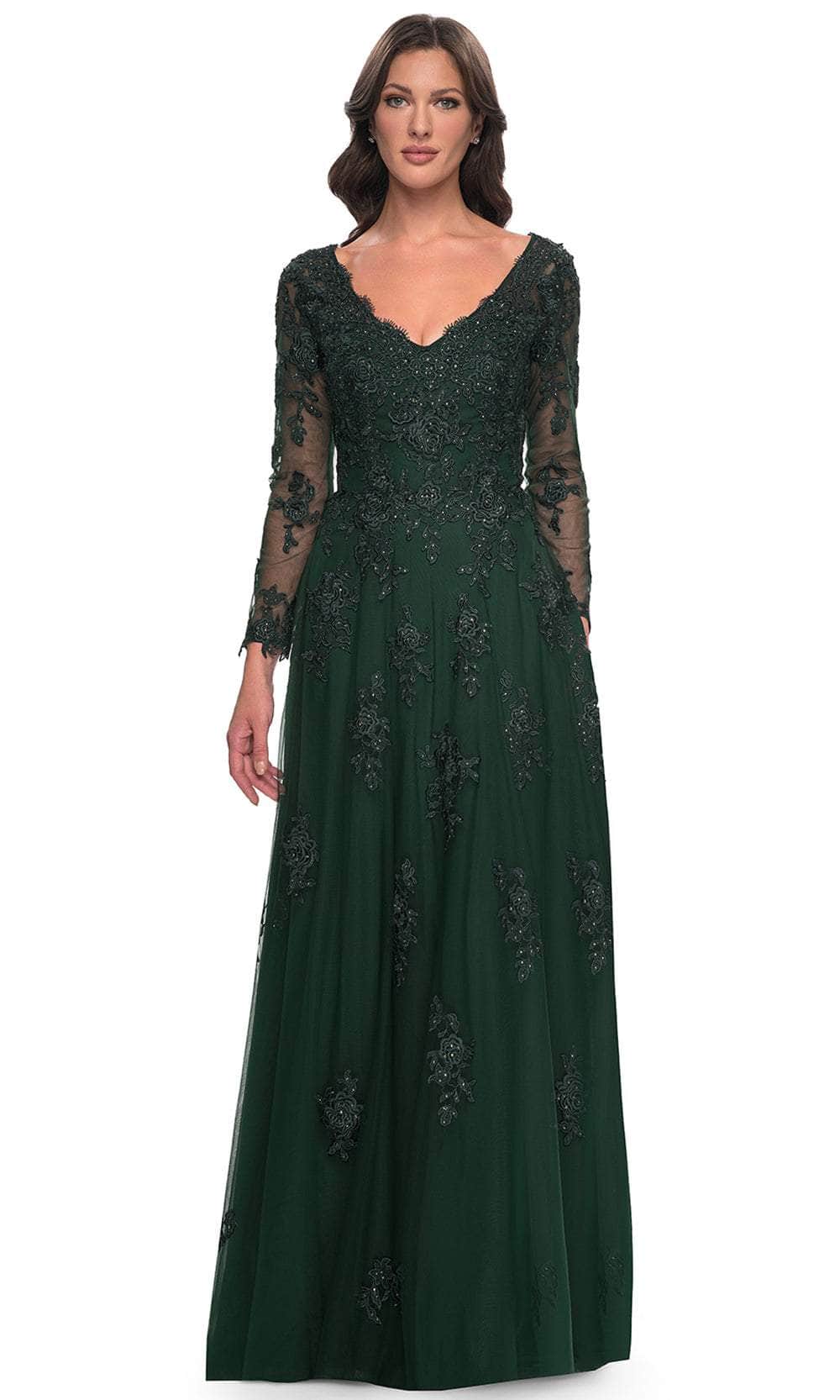 La Femme 30795 - Long Sleeve Tulle Evening Dress Mother of the Bride Dresses
