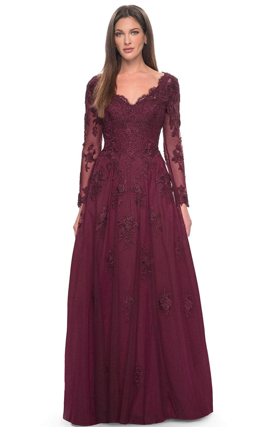 La Femme 30795 - Long Sleeve Tulle Evening Dress Mother of the Bride Dresses