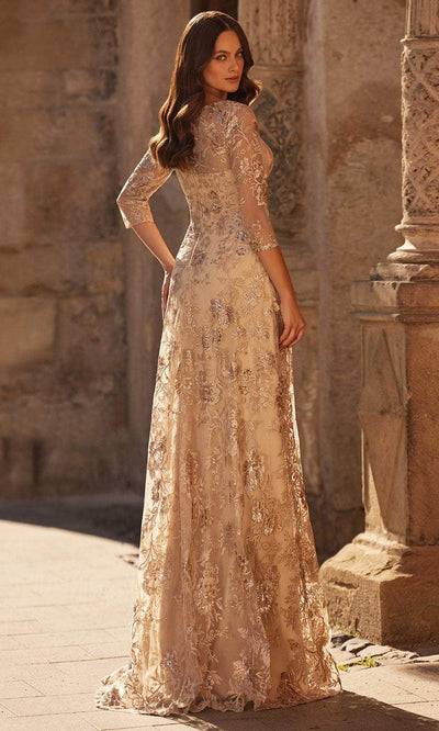 La Femme 30803 Sheer Sleeve Lace Evening Gown