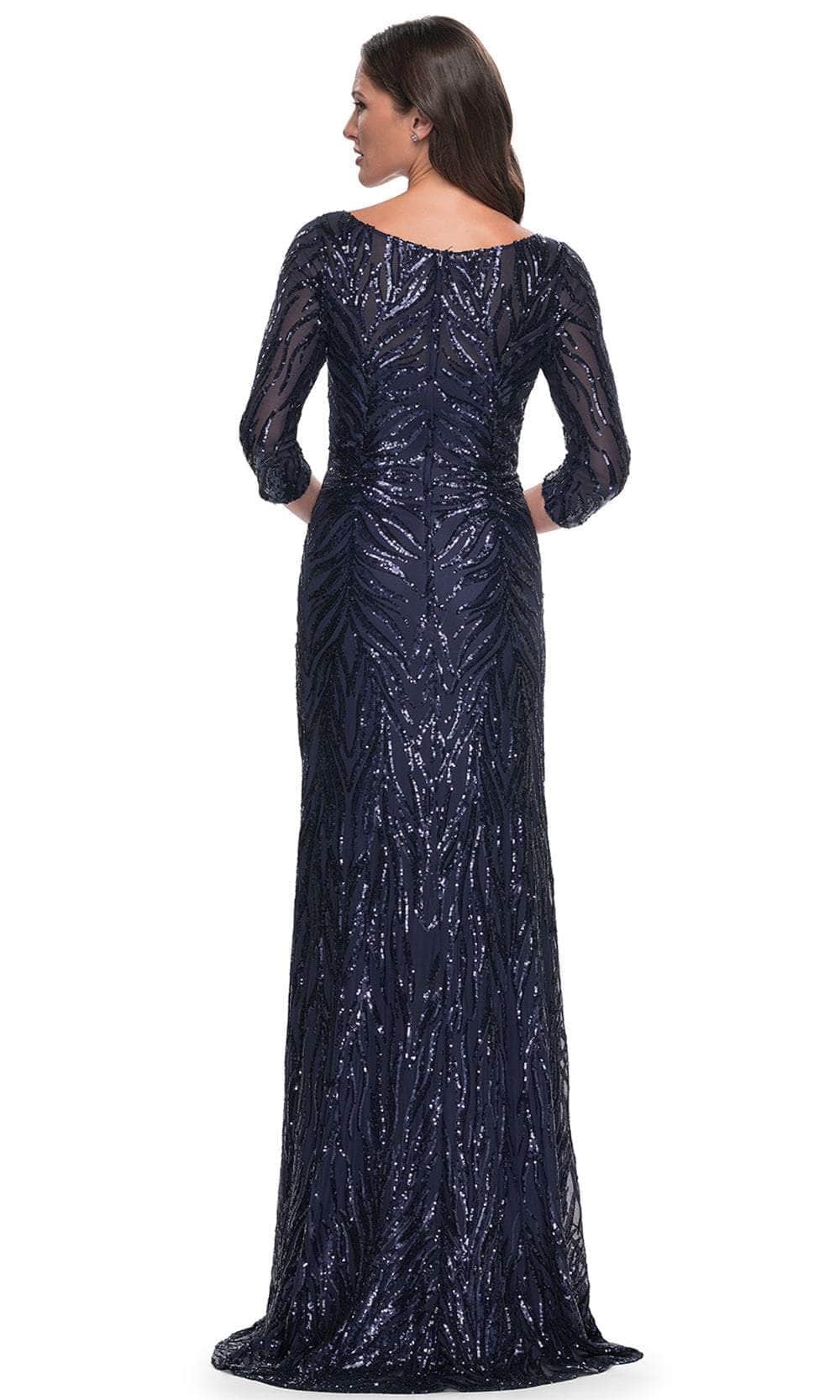 La Femme 30807 Beaded Sequin Bateau A Line Formal Dress