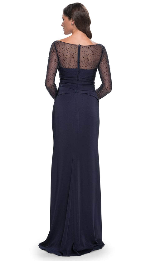 La Femme 30808 Rhinestone Ruched Formal Dress