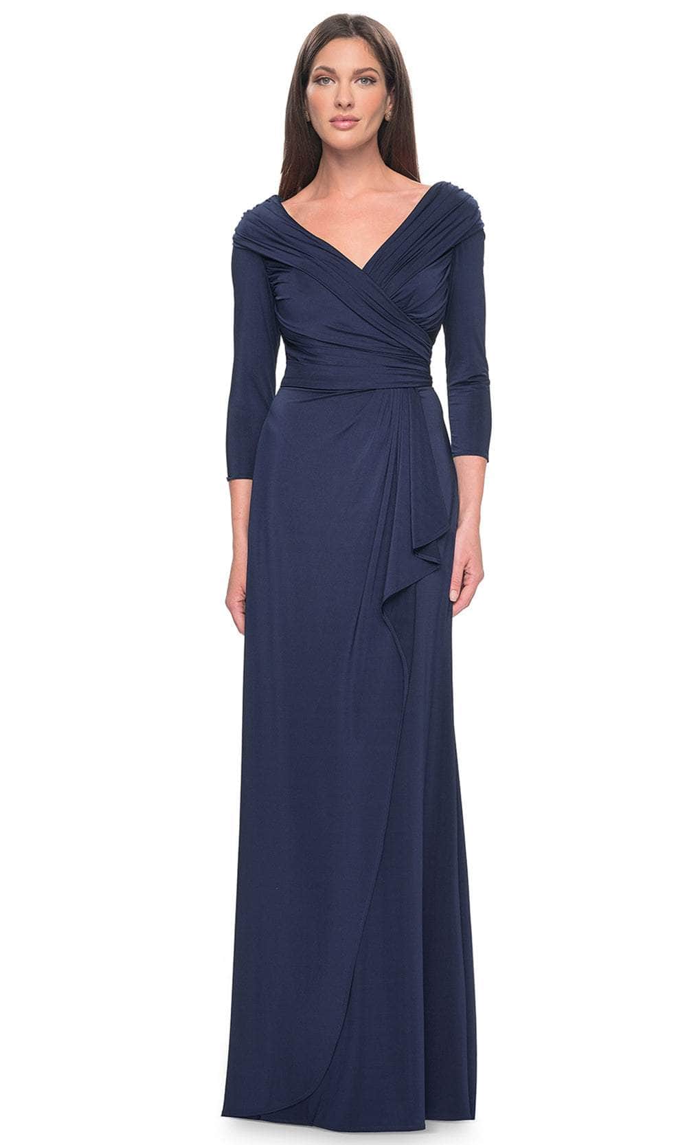 La Femme 30845 Ruched Long Sleeve Evening Dress