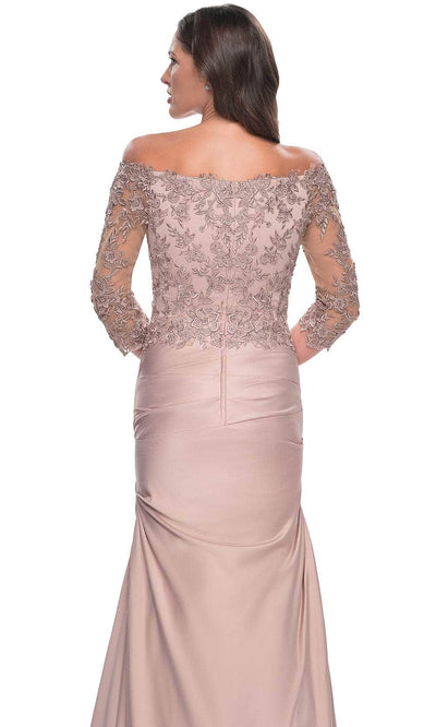 La Femme 30853 Trumpet Satin Evening Dress