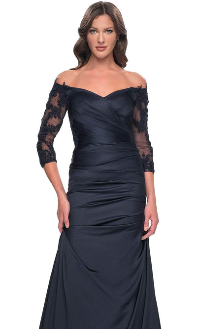 La Femme 30853 Trumpet Satin Evening Dress