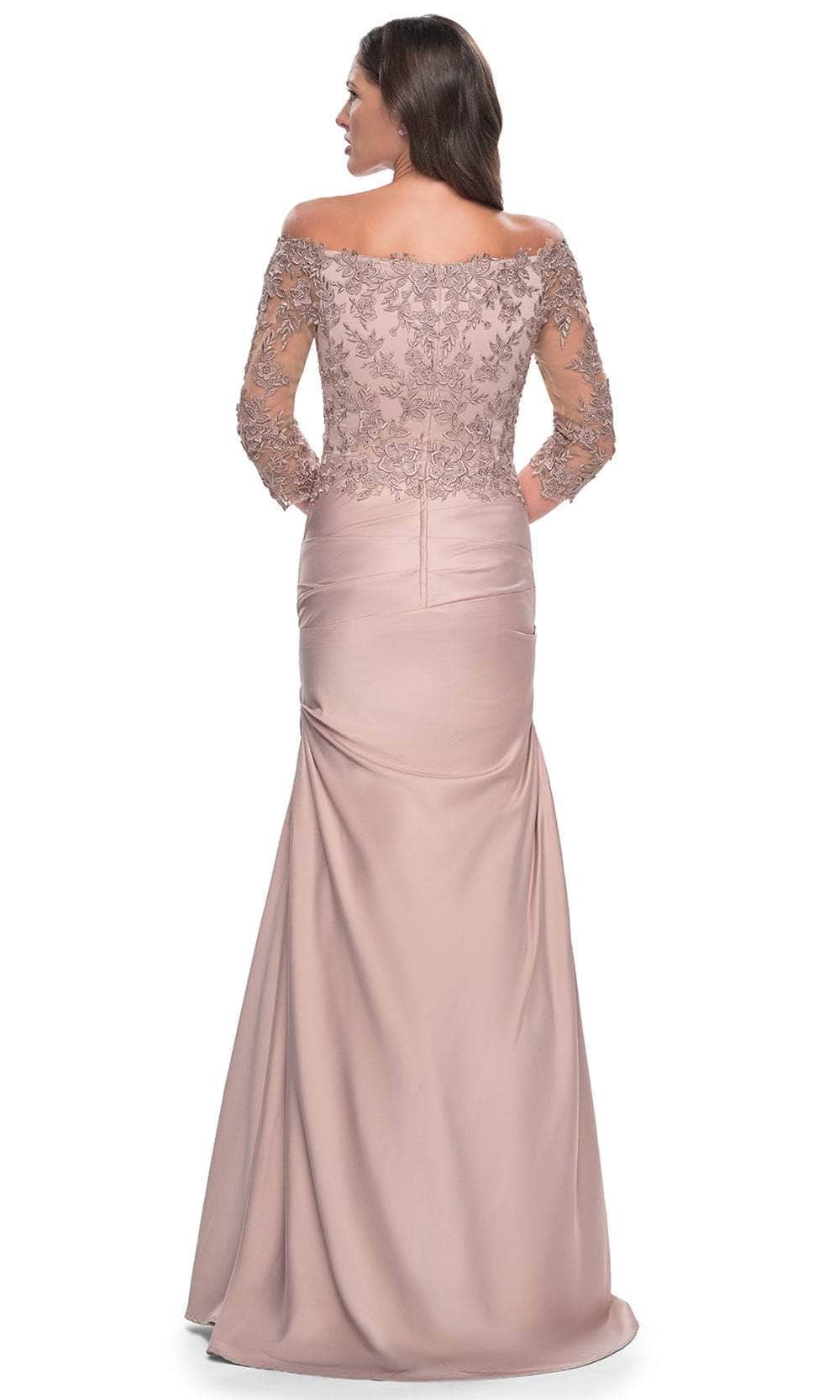 La Femme 30853S Quarter Sleeve Trumpet Formal Dress