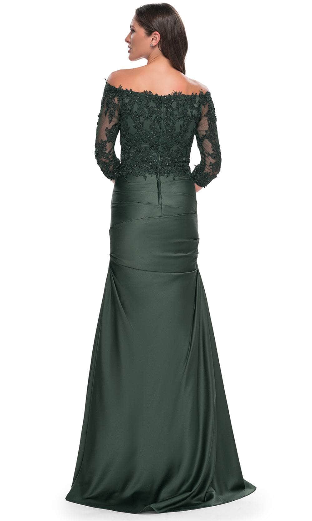 La Femme 30853S Quarter Sleeve Trumpet Formal Dress