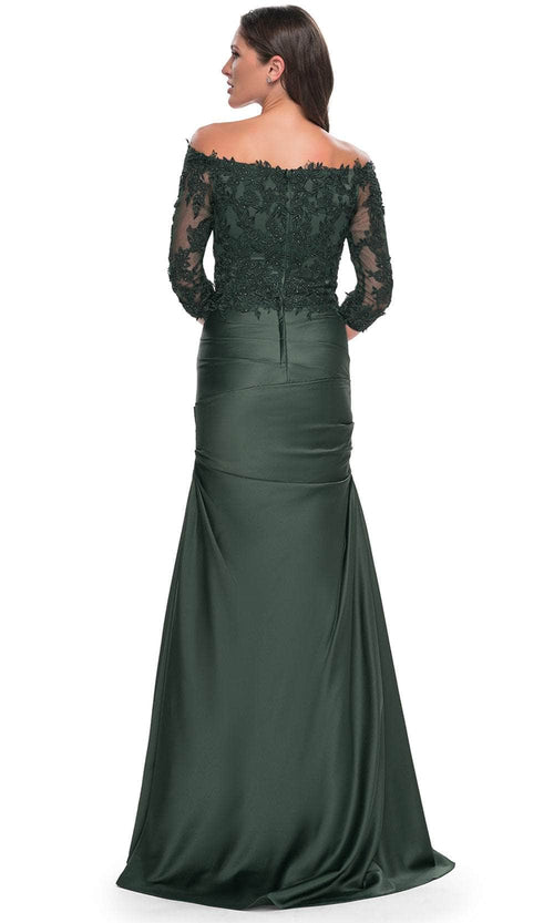La Femme 30853S Quarter Sleeve Trumpet Formal Dress