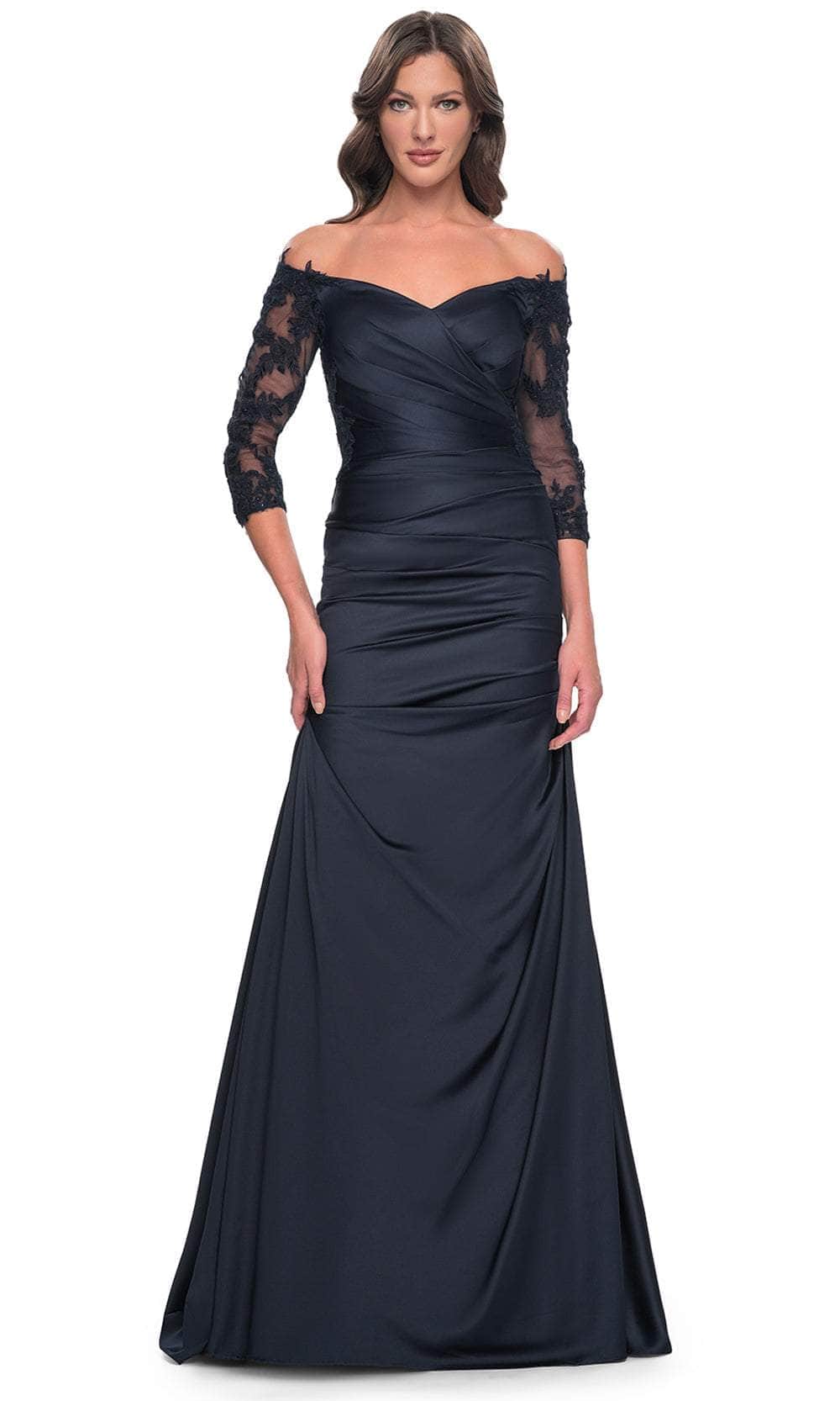 La Femme 30853S Quarter Sleeve Trumpet Formal Dress